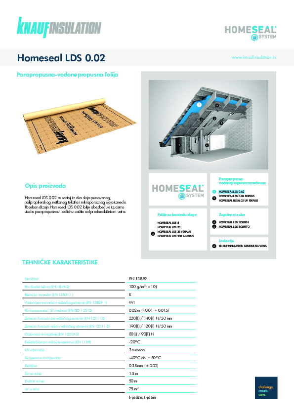 Tehnički list - Homeseal LDS 0,02