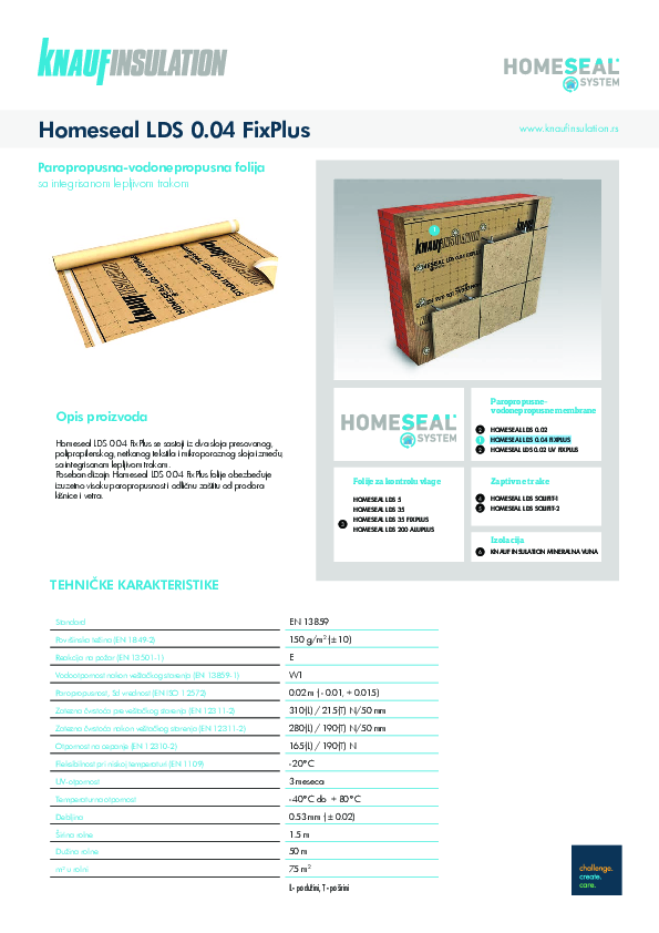 Tehnički list - Homeseal LDS 0,04 FixPlus