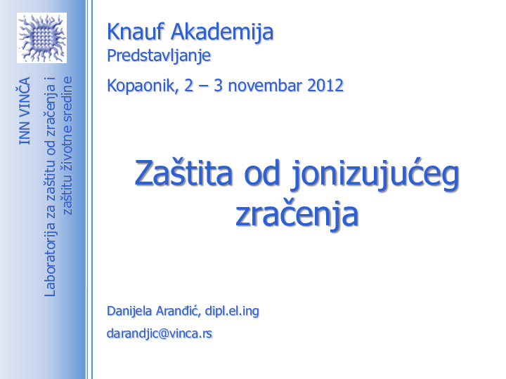 KA 2012 - Akustički komforZaštita od zračenja