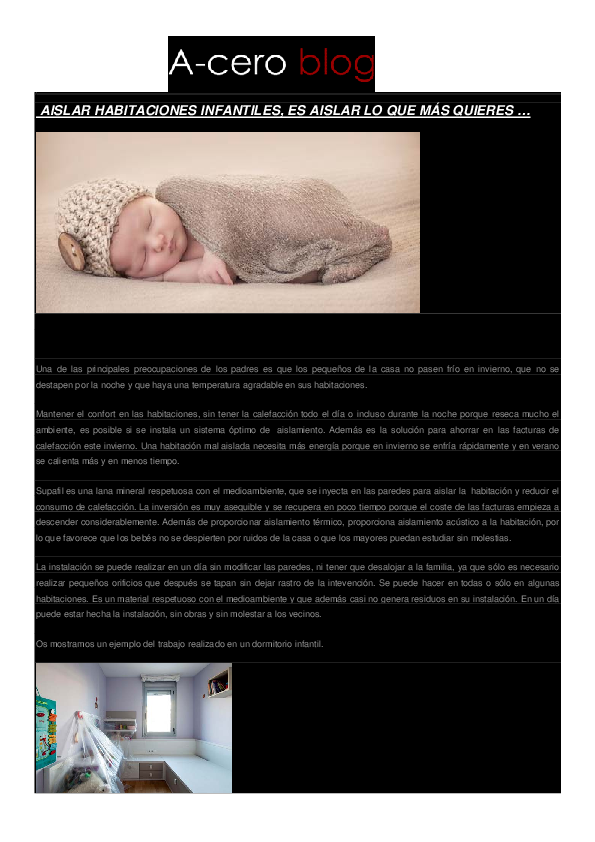 Aislar habitaciones infantiles