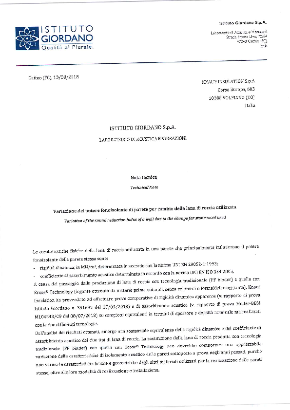 Certificato acustico_Copertura in legno_NaturBoard Forte (DP10) 60 + DDP RT 80