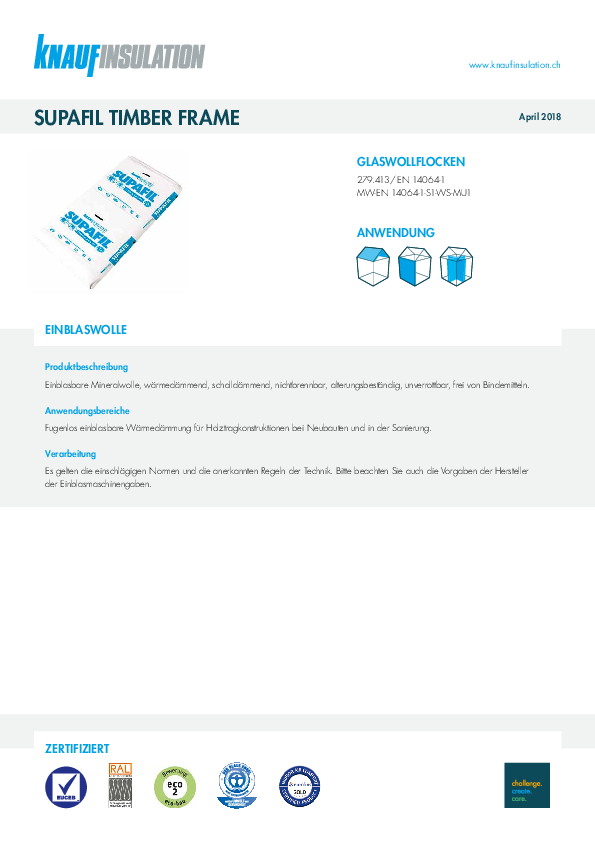 Datenblatt Supafil Timber Frame