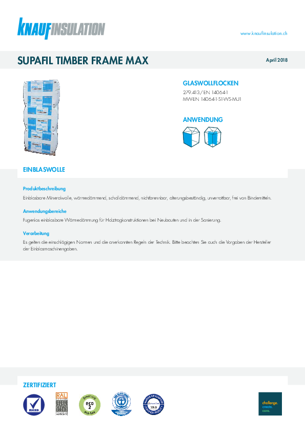 Datenblatt Supafil MAX FRAME