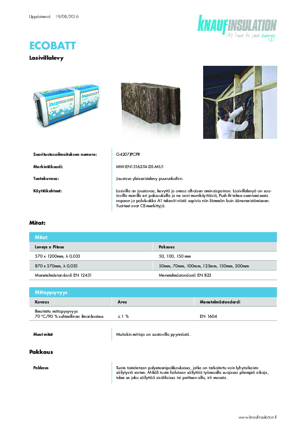 Tuoteesite Ecobatt L33-35