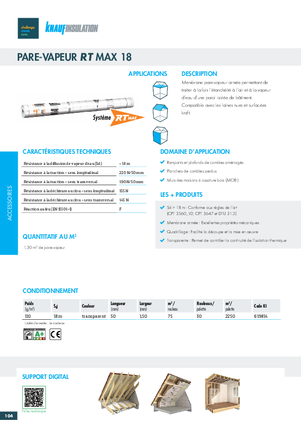 Fiche Produit - Pare-vapeur RT Max 18