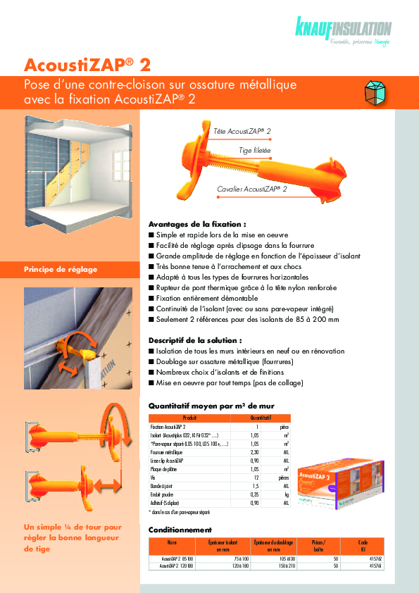 Acoustizap 2 - Fiche technique - Produit