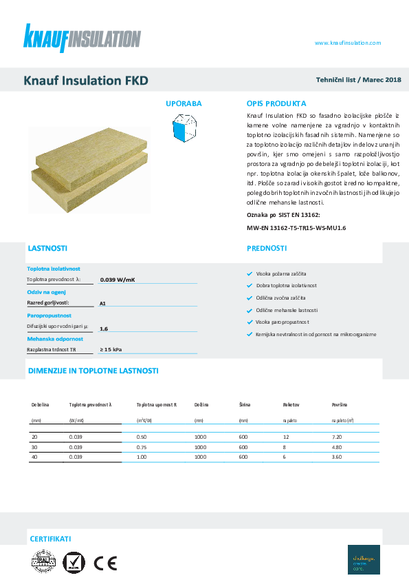 Tehnični list - FKD