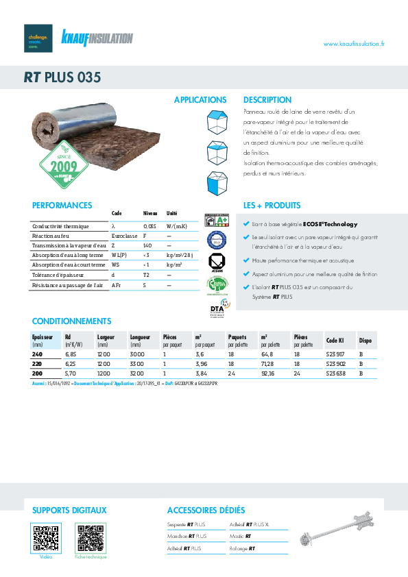 Fiche Produit - RT Plus 035