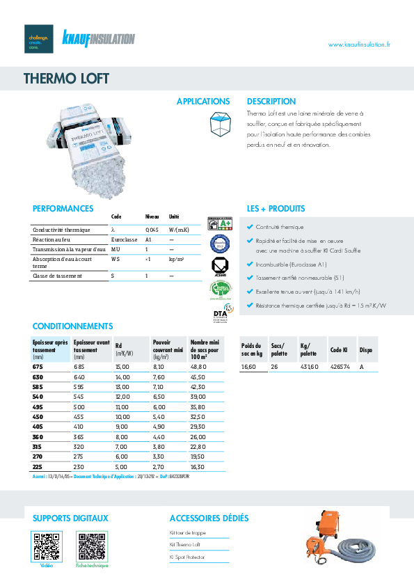 Fiche Produit - Thermo Loft