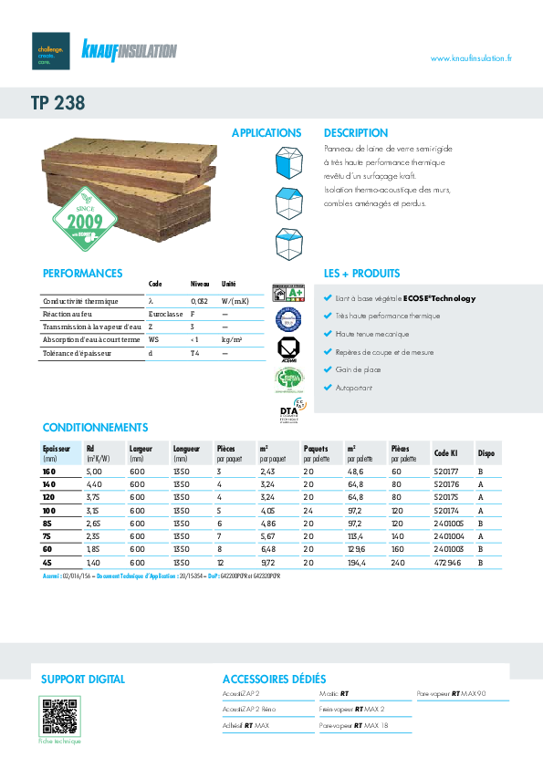 Fiche Produit - TP 238