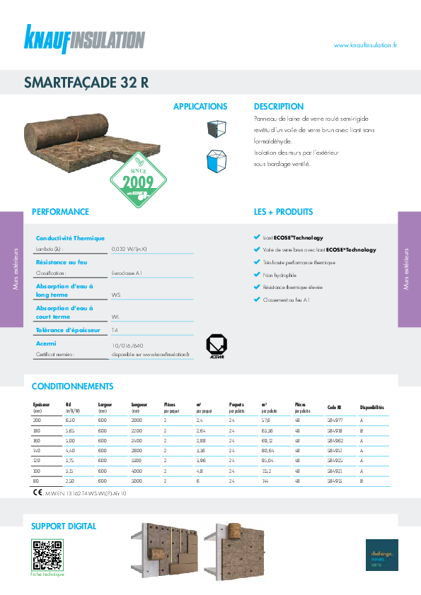 Smartfaçade 32 R - Fiche technique - Produit