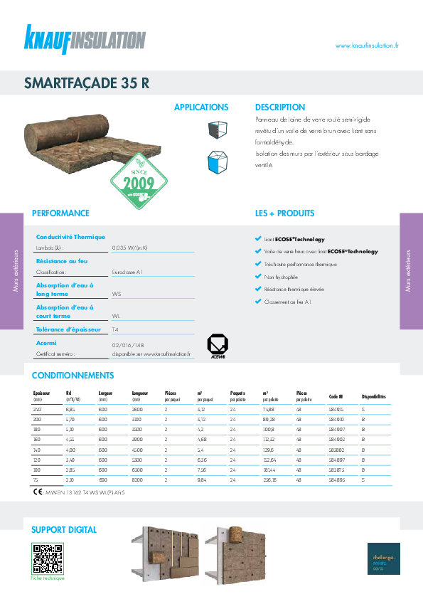 Smartfaçade 35 R - Fiche technique - Produit