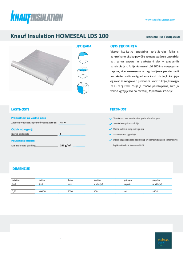 Tehnični list - Homeseal LDS 100