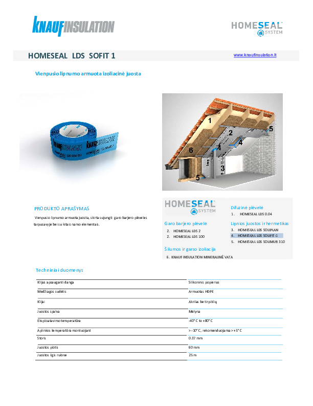 Homeseal LDS Solifit 1 Techninių duomenų lapas