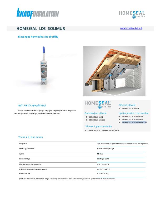 Homeseal LDS Solimur Techninių duomenų lapas