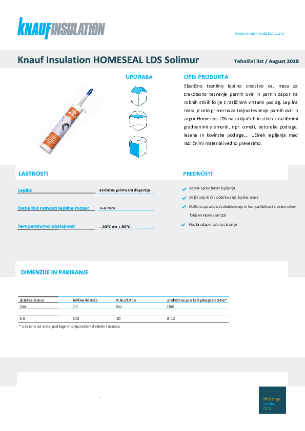Tehnični list - Homeseal LDS Solimur