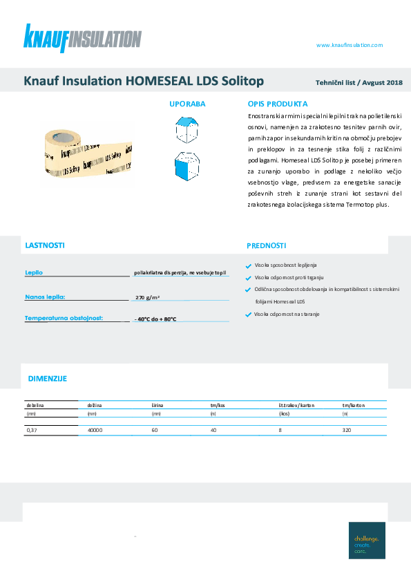 Tehnični list - Homeseal LDS Solitop