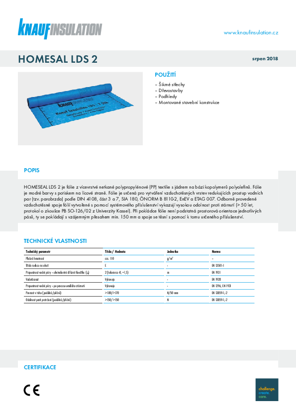 Technický list HOMESEAL LDS 2