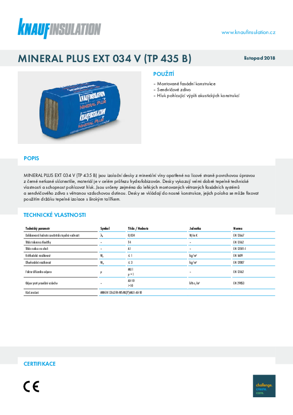 Technický list Mineral Plus EXT 034 V