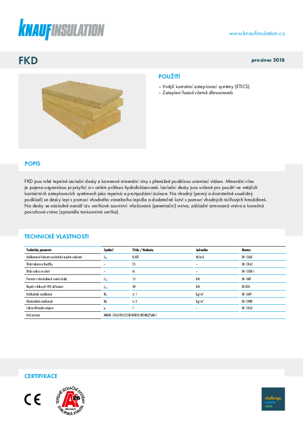Technický list FKD