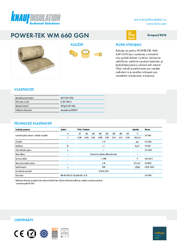 Technický list POWER-TEK WM 660 GGN