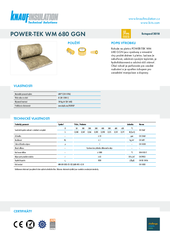 Technický list POWER-TEK WM 680 GGN