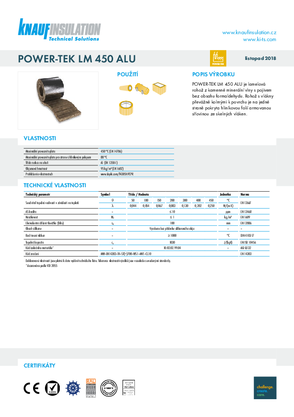 Technický list POWER-TEK LM 450