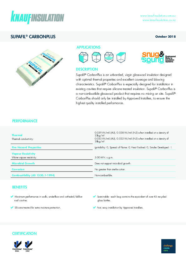 Supafil CarbonPlus datasheet