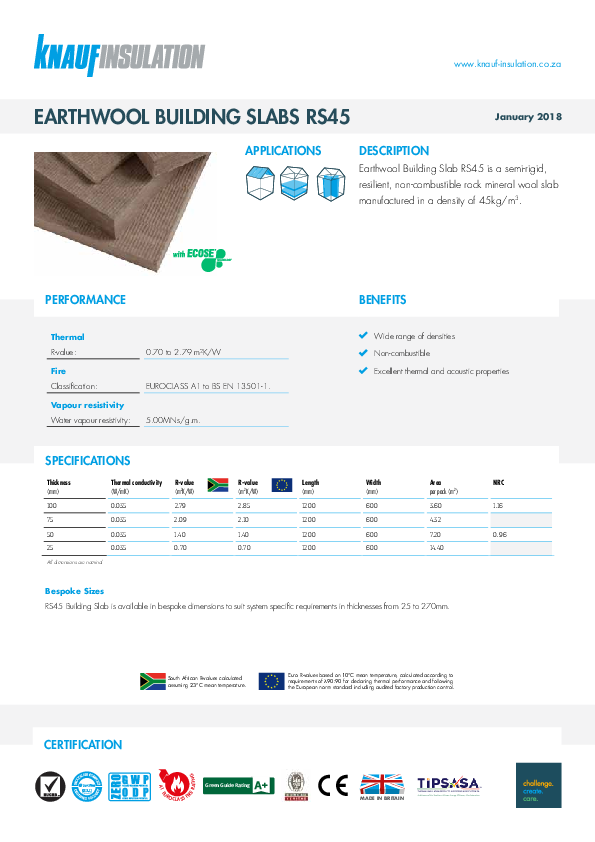 Building Slab - Product Datasheet