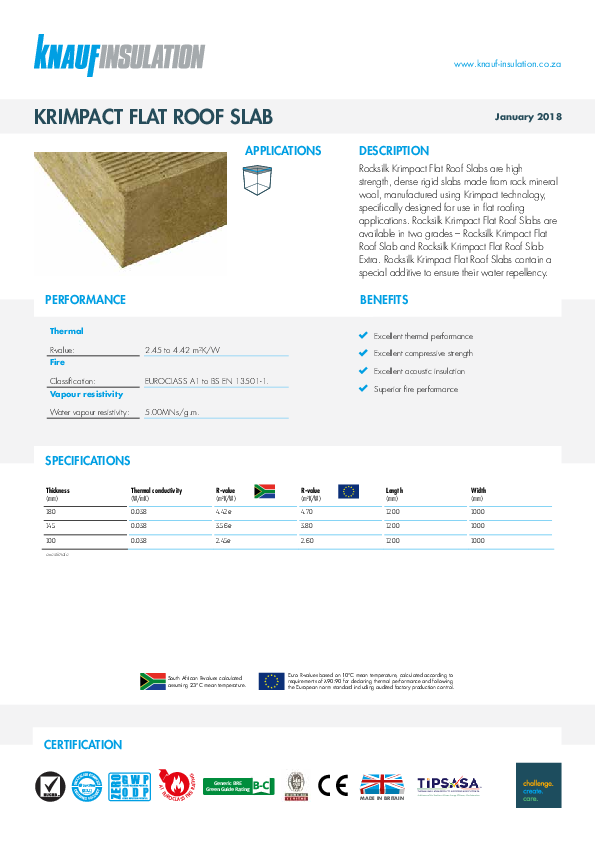 Flat Roof Slab - Product Datasheet