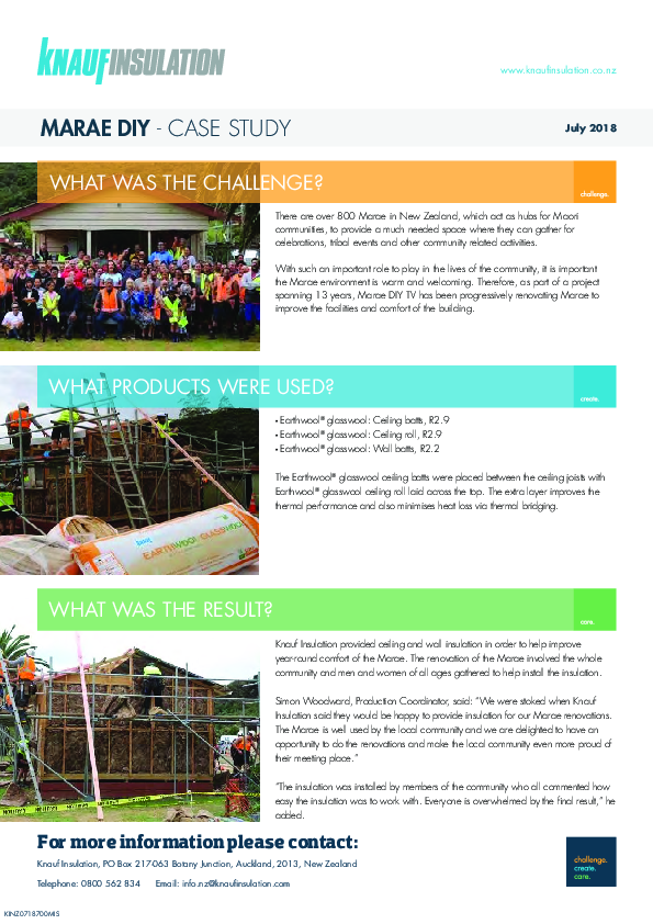 Marae DIY case study