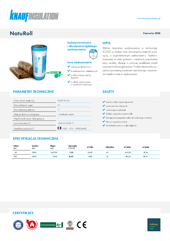 Knauf Insulation karta NatuRoll