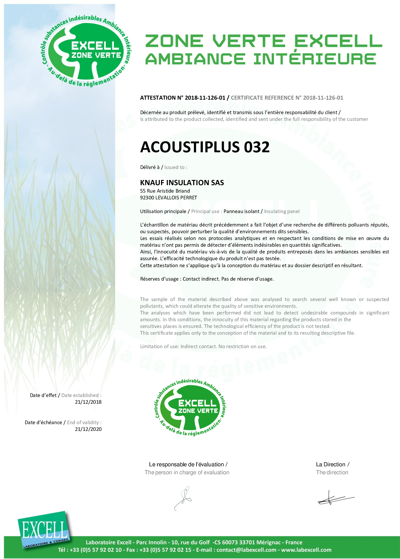 Label Excell Acoustiplus 032