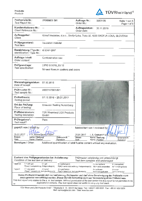 LGA Certificate GNF