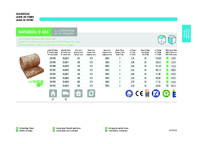 NATUROLL D 035 Preisliste