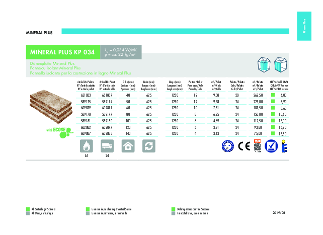 MINERAL PLUS KP 034 Liste de prix