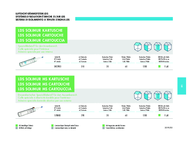 LDS SOLIMUR CARTOUCHE Liste de prix