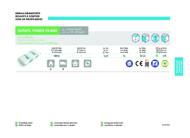 SUPAFIL TIMBER FRAME Preisliste