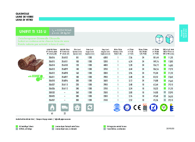 UNIFIT TI 135 U Liste de prix