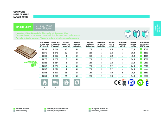 TP-KD 432 Liste de prix