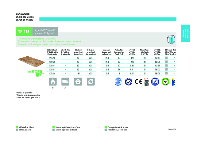 TP 115 Preisliste