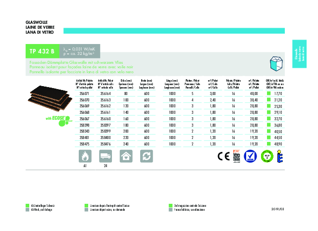 TP 432 B Listino prezzi