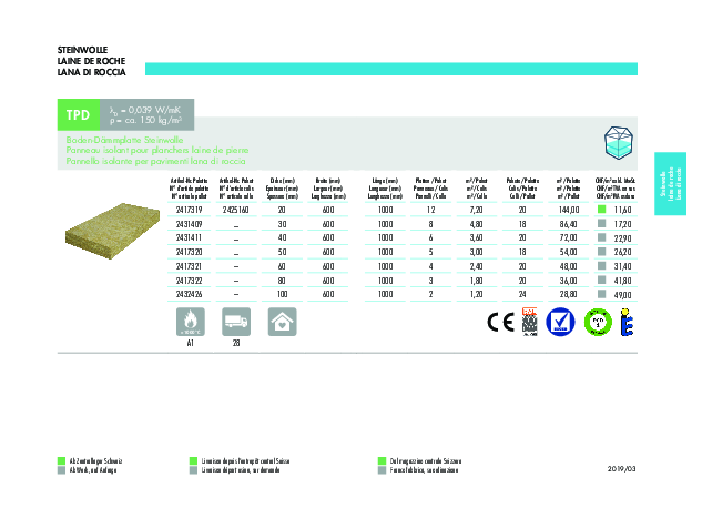 TPD Liste de prix