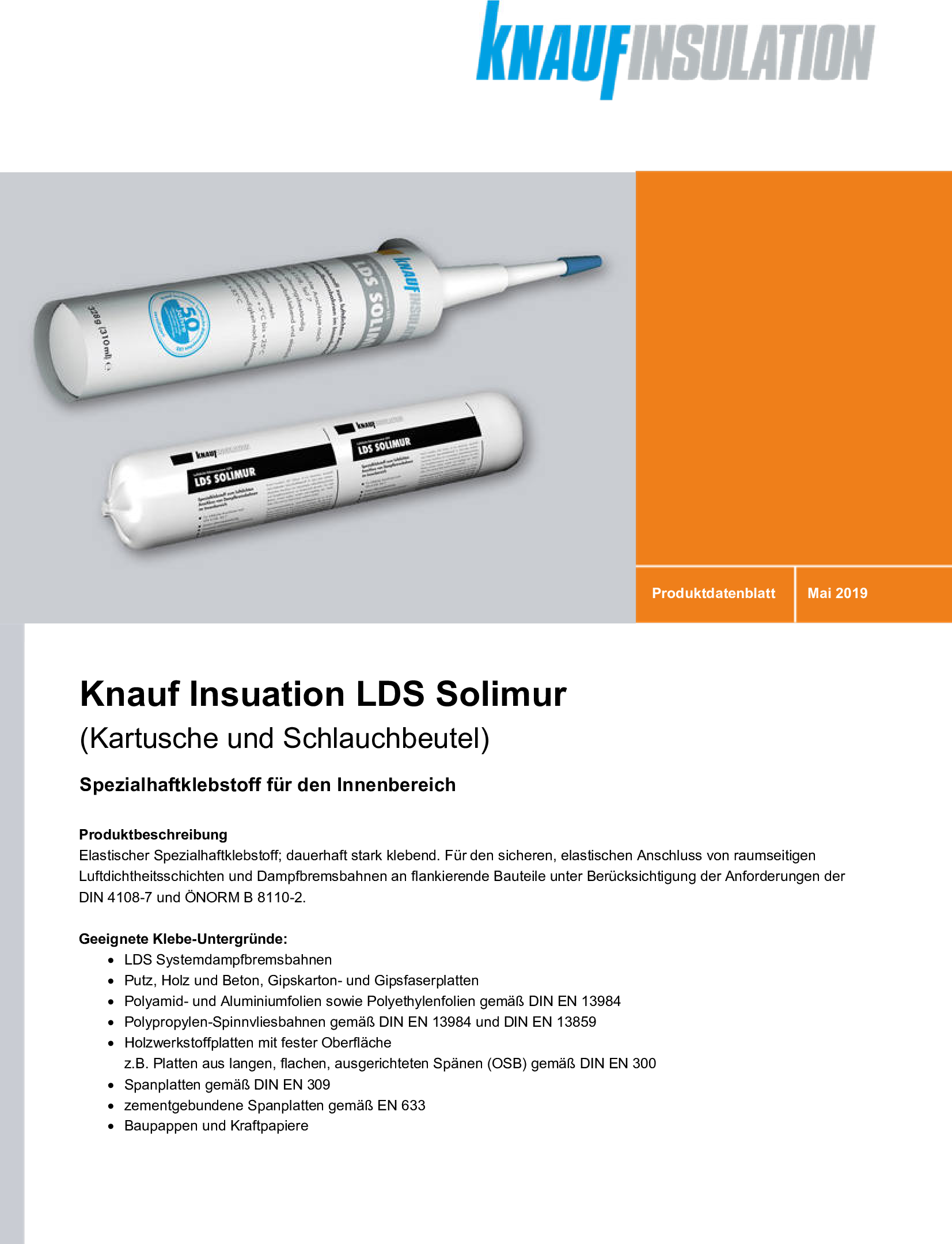 LDS Solimur, Produktdatenblatt