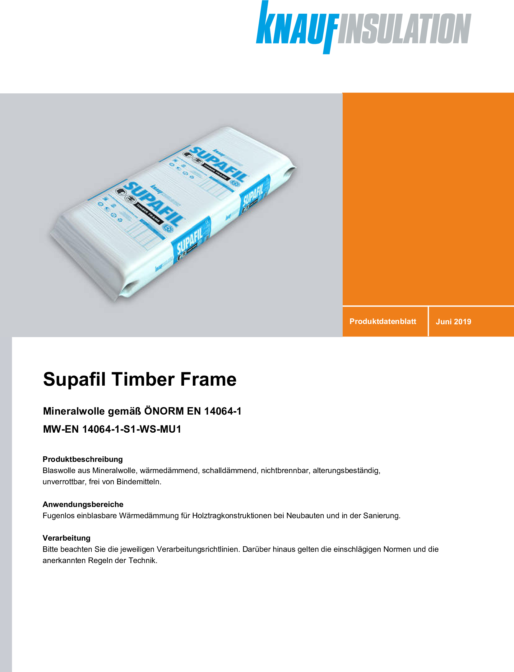 SUPAFIL MAX Frame, Produktdatenblatt