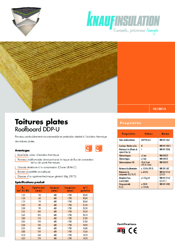 Roofboard DDP-U - Fiche technique - Produit