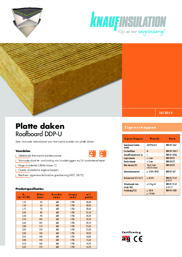 Roofboard DDP-U - Technische fiche - Product