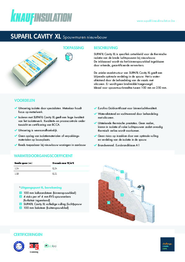 SUPAFIL Cavity XL - Technische fiche - Product