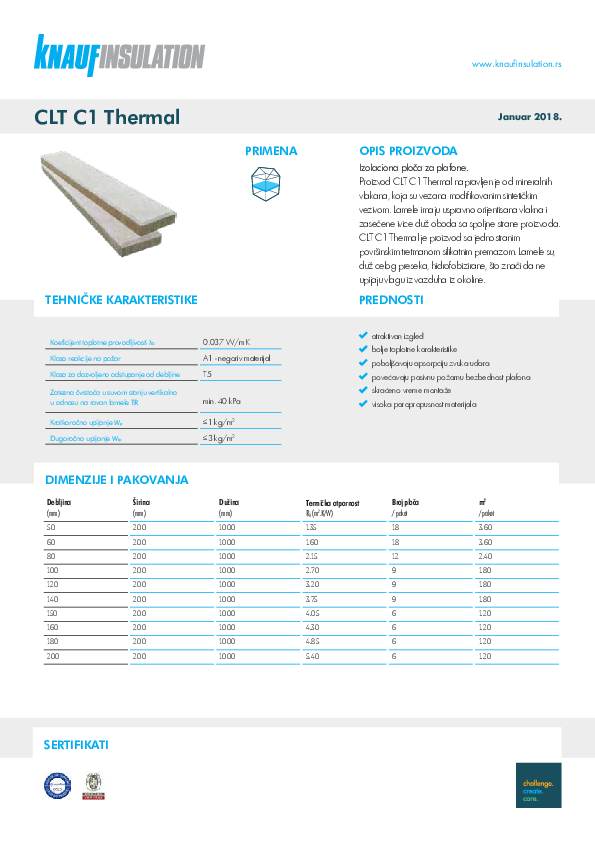 Tehnički list - CLT C1 Thermal