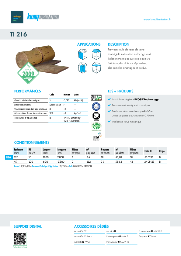 Fiche Produit - TI 216 (Murs intérieurs)